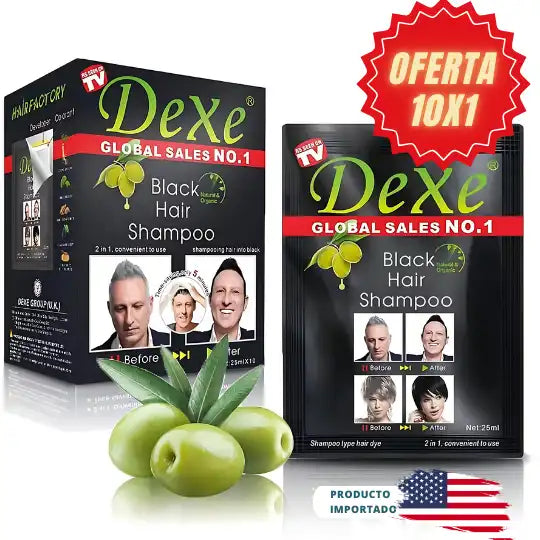 Champú Cubre Canas CubreMax Premium Importado Negro 3 en 1 Recibes Caja con 10 Sobres