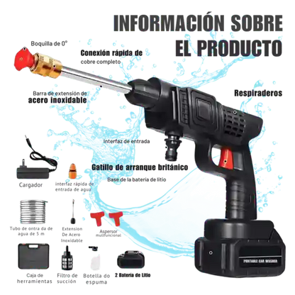 Hidrolavadora Portatil Potenciada de 2 Baterias HIDROPOWER 2024
